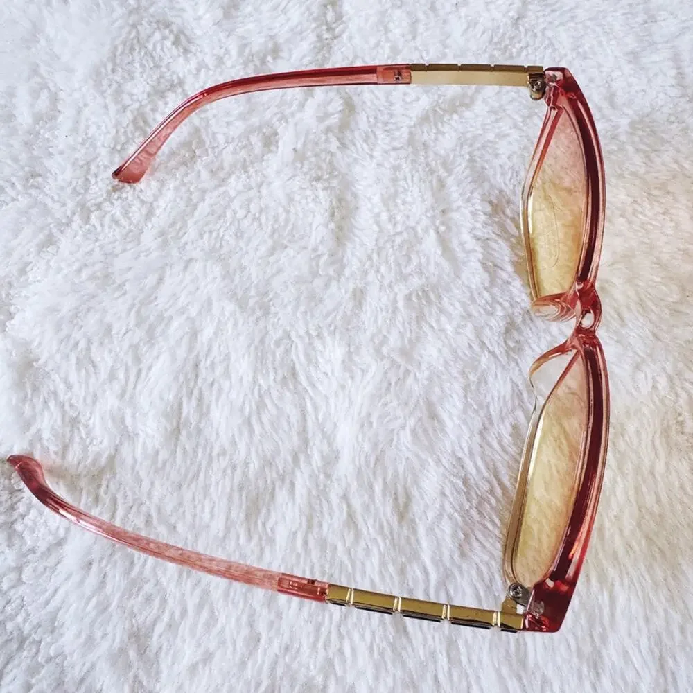 Joanne Clear Orange Square Sunglasses